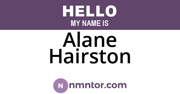 Alane Hairston