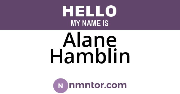Alane Hamblin