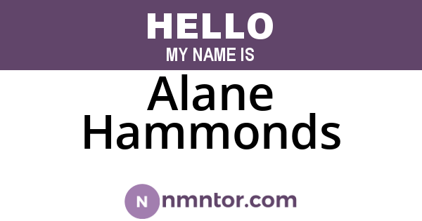 Alane Hammonds