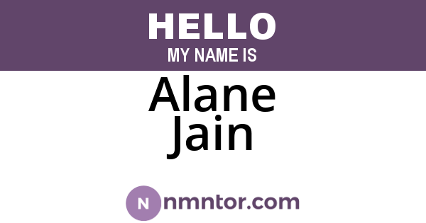 Alane Jain