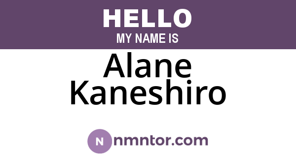 Alane Kaneshiro