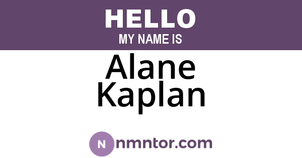 Alane Kaplan