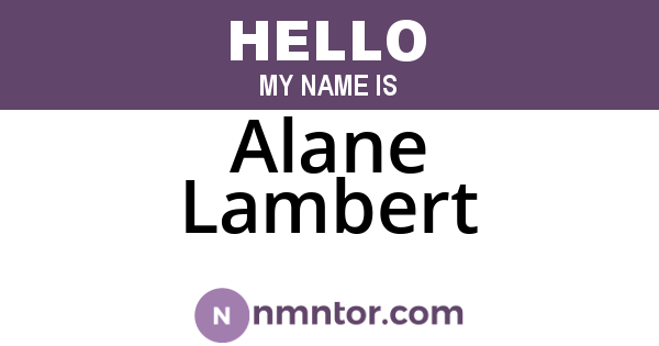 Alane Lambert