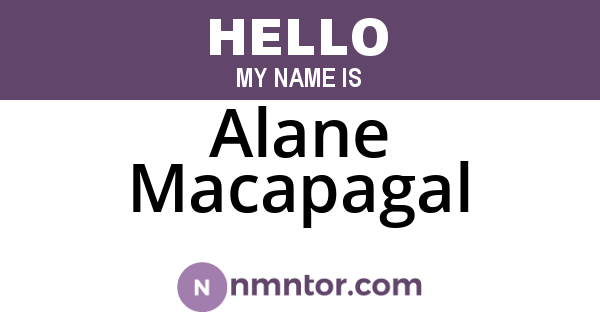 Alane Macapagal