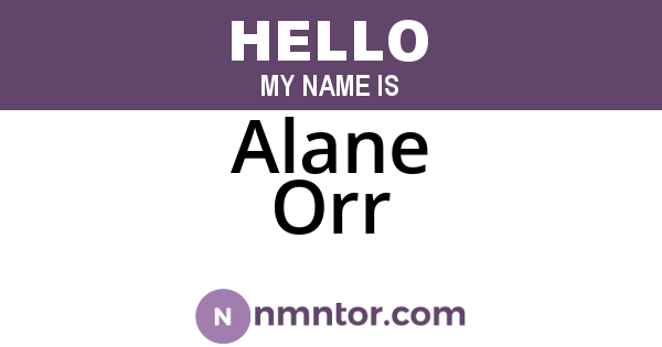 Alane Orr