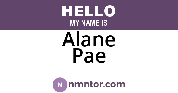 Alane Pae
