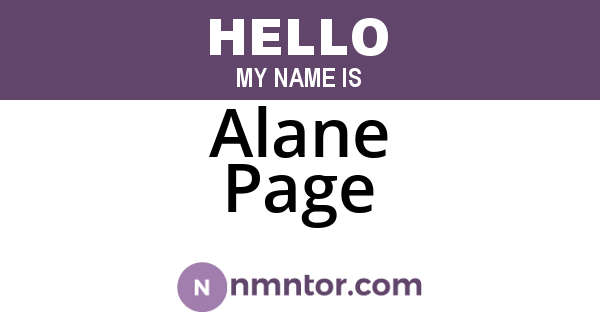Alane Page