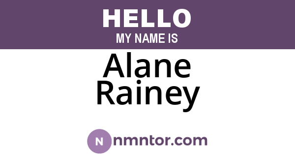 Alane Rainey
