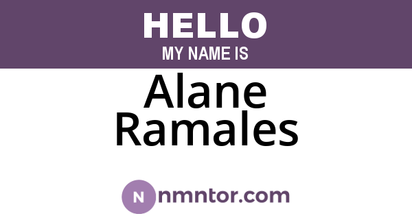 Alane Ramales