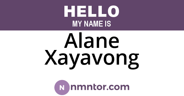Alane Xayavong