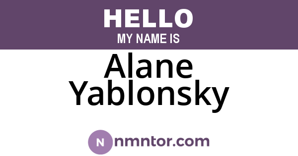 Alane Yablonsky