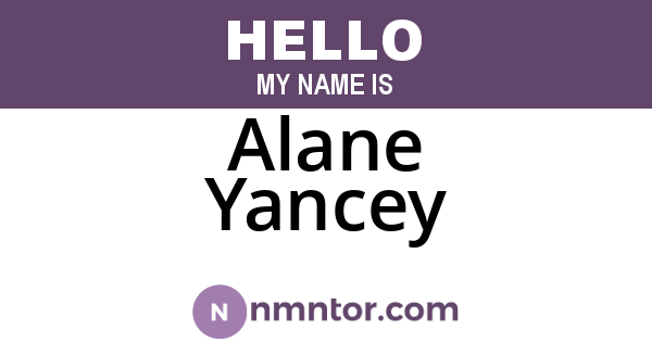 Alane Yancey