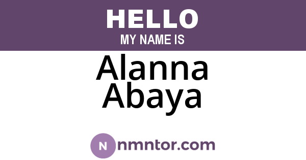 Alanna Abaya