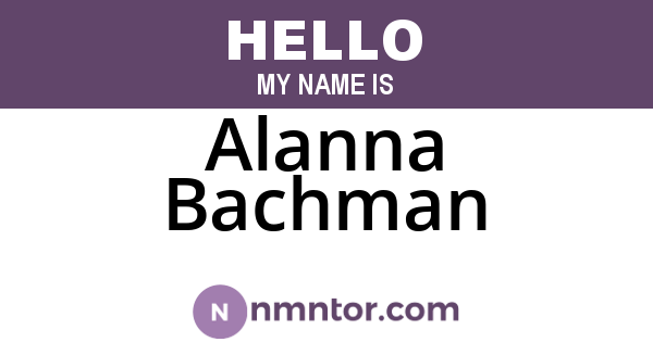 Alanna Bachman