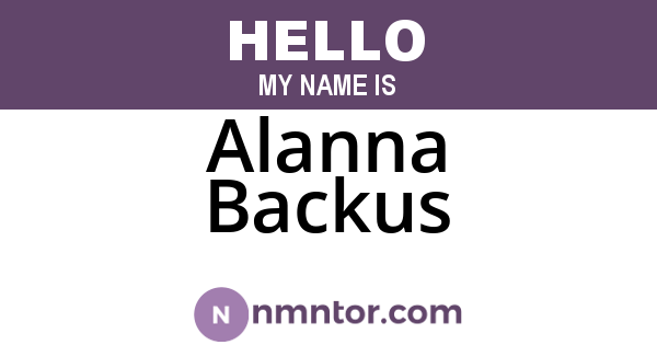 Alanna Backus