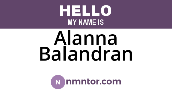 Alanna Balandran