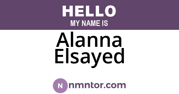 Alanna Elsayed