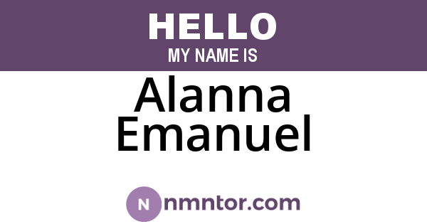 Alanna Emanuel
