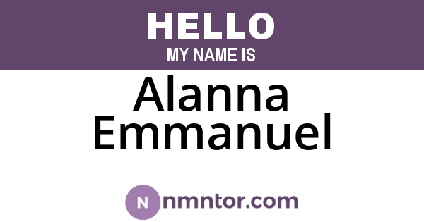 Alanna Emmanuel