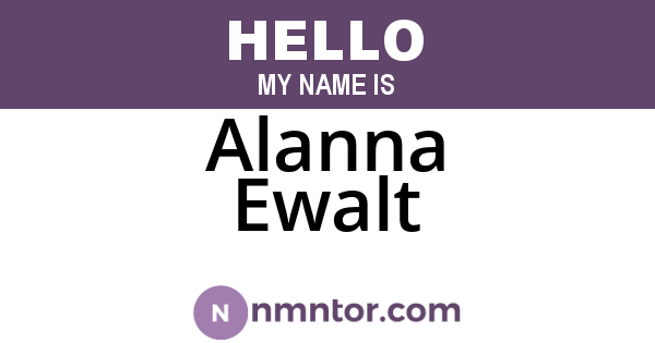 Alanna Ewalt