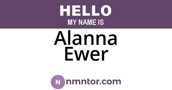 Alanna Ewer