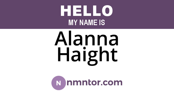 Alanna Haight