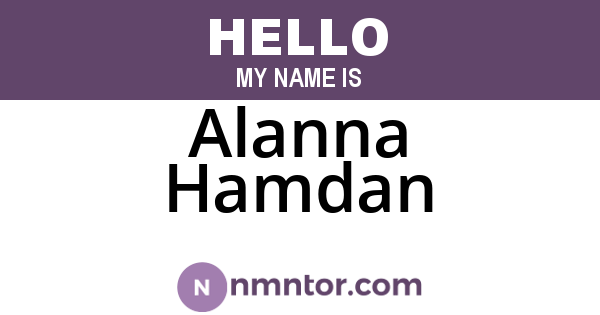 Alanna Hamdan