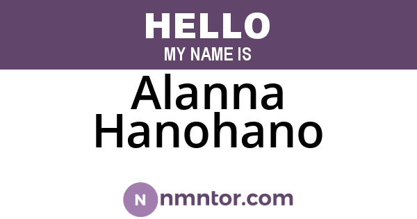 Alanna Hanohano