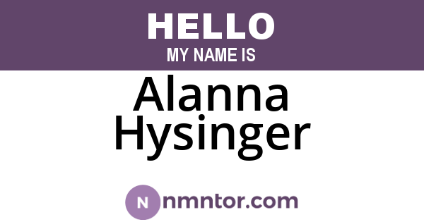 Alanna Hysinger