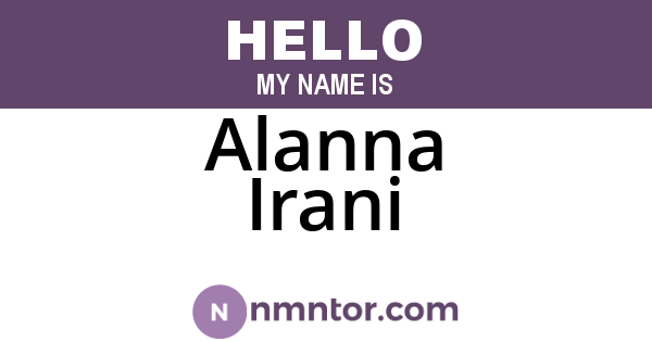 Alanna Irani