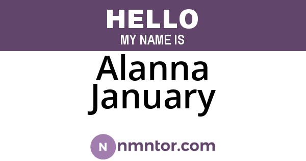 Alanna January