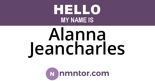 Alanna Jeancharles