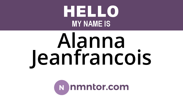 Alanna Jeanfrancois