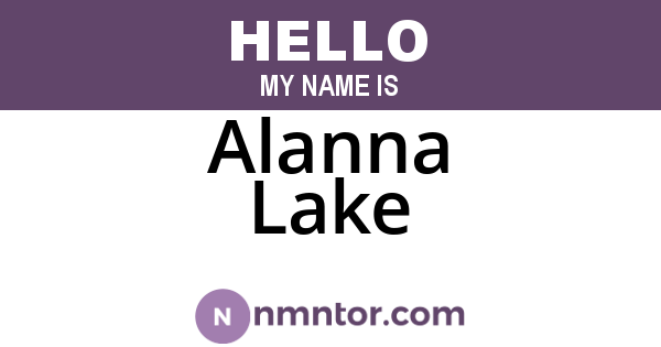 Alanna Lake