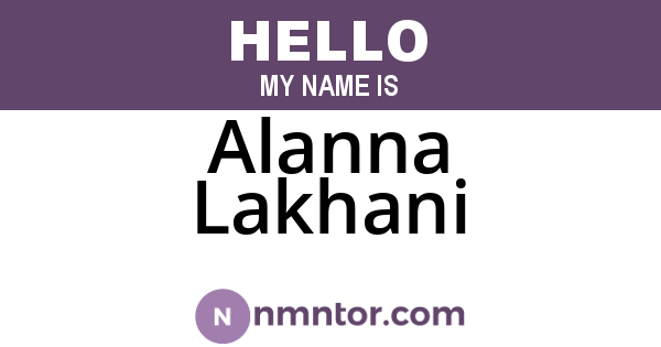 Alanna Lakhani