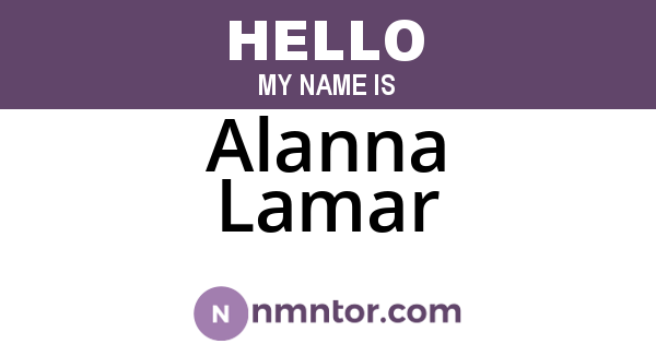 Alanna Lamar