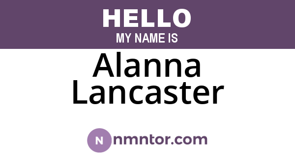 Alanna Lancaster