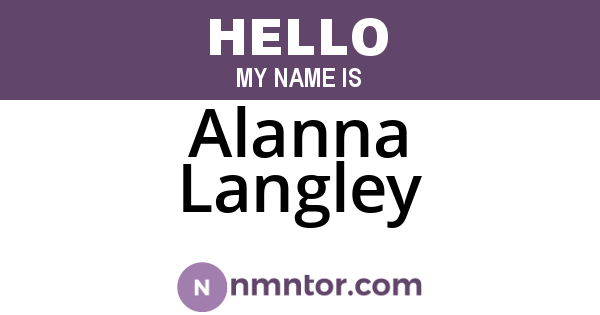 Alanna Langley