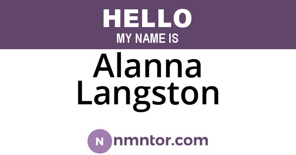 Alanna Langston