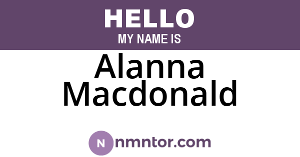 Alanna Macdonald