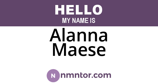 Alanna Maese