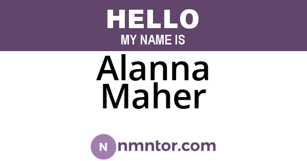 Alanna Maher