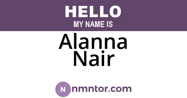 Alanna Nair