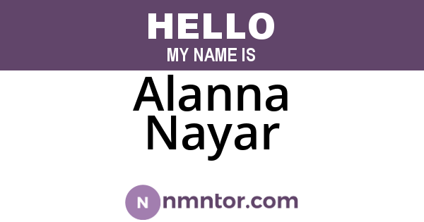 Alanna Nayar