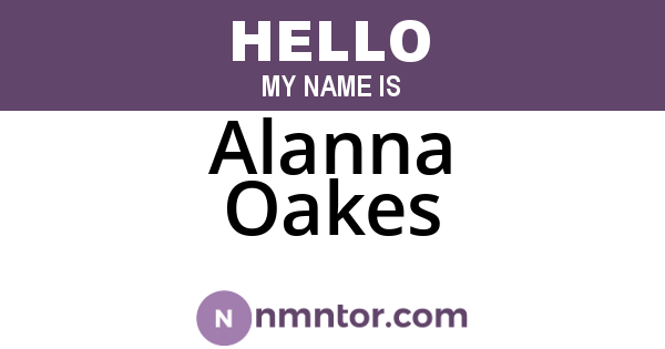 Alanna Oakes
