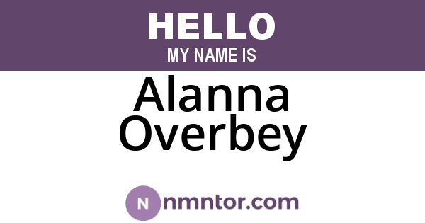 Alanna Overbey