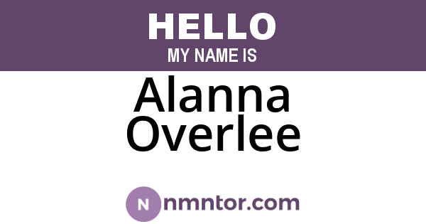 Alanna Overlee