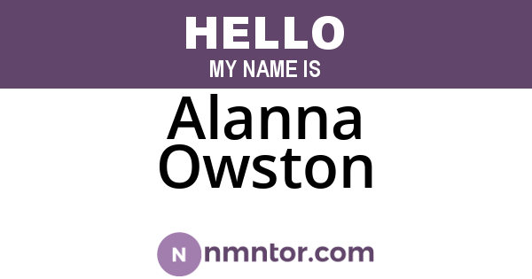 Alanna Owston