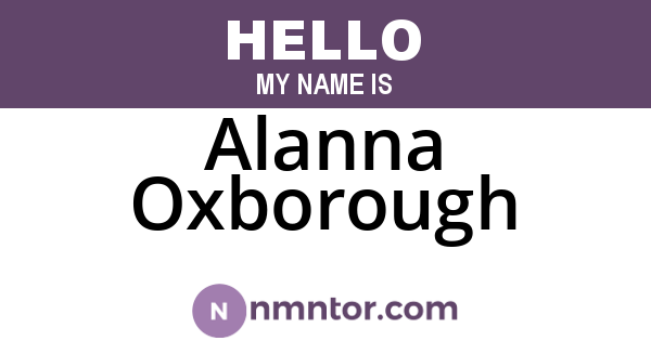 Alanna Oxborough