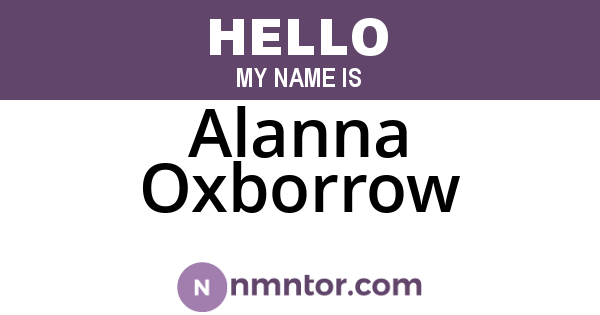 Alanna Oxborrow